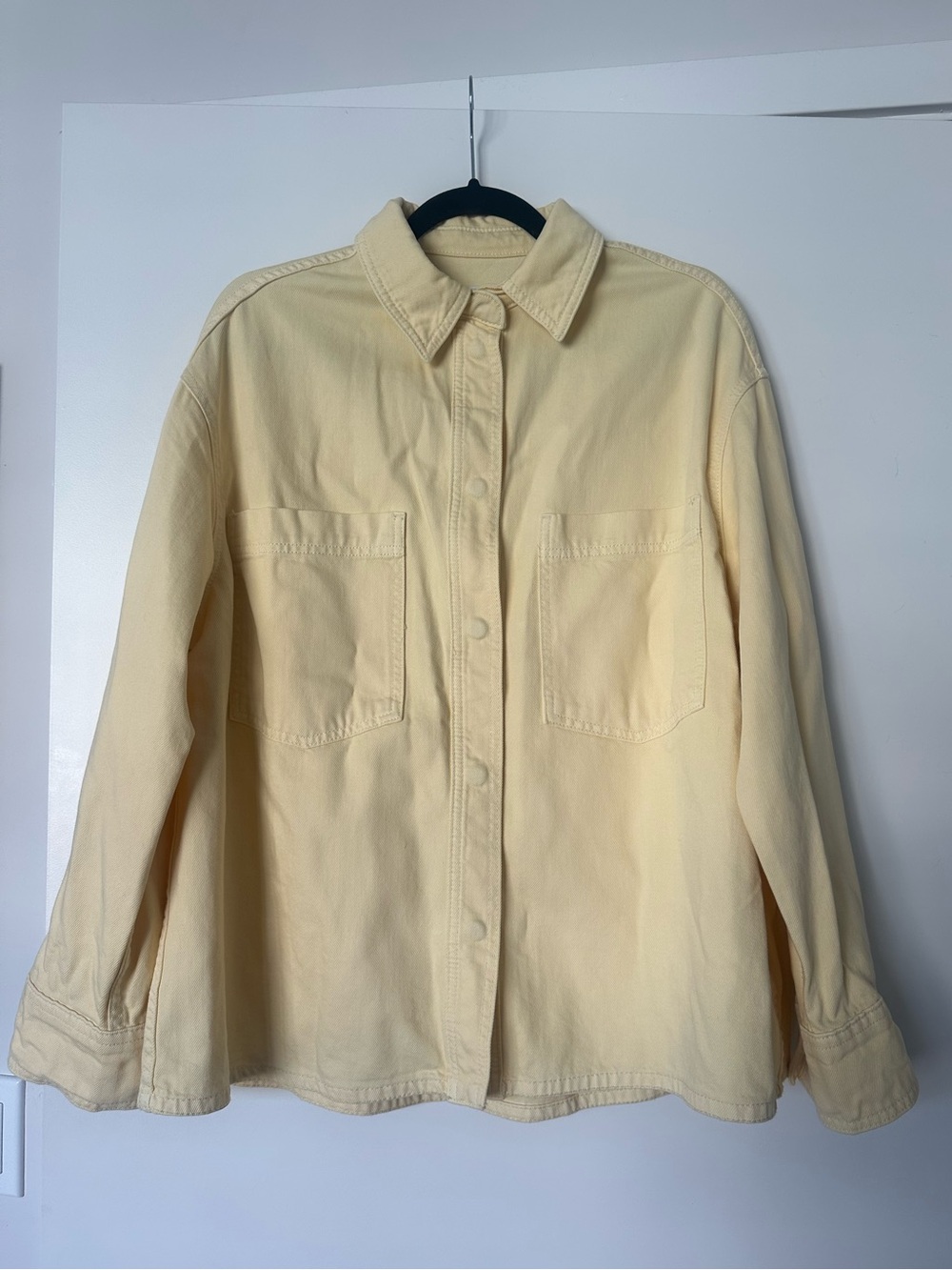 NWOT Zara ZW Collection Pocket Overshirt Denim Jacket - Butter Yellow - S